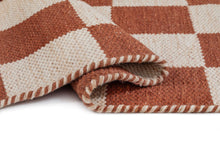 Chessie Terracotta Kvadrat - Handvävd Ullmatta - KM Home | Mattfabriken