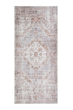 Kashan Moud Creme/Blå - Tvättbar Bomullsmatta - K/M Carpets | Mattfabriken