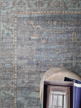Saveh Mashad Blå - Tvättbar Bomullsmatta - K/M Carpets | Mattfabriken