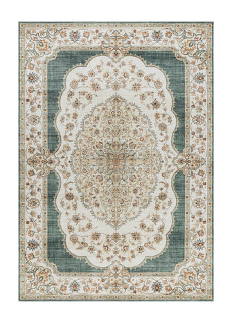 Dolce Medallion Grön - Tvättbar Matta - K/M Carpets | Mattfabriken