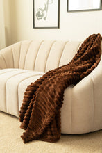 Pläd Stripe Brun - Pläd med Randstruktur - KM Home | Mattfabriken