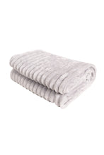 Pläd Stripe Silver - Pläd med Randstruktur - KM Home | Mattfabriken