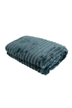 Pläd Stripe Petrol - Pläd med Randstruktur - KM Home | Mattfabriken