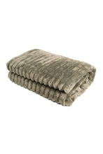 Pläd Stripe Grön - Pläd med Randstruktur - KM Home | Mattfabriken