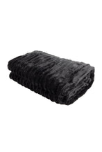 Pläd Stripe Svart - Pläd med Randstruktur - KM Home | Mattfabriken