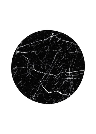 Ink Marble Svart - Rund Matta