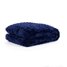 Pläd Pom Pom Navy - Pläd med lekfull struktur - KM Home | Mattfabriken