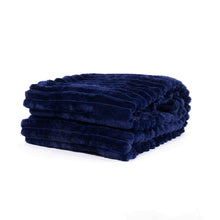 Pläd Stripe Navy - Pläd med Randstruktur - KM Home | Mattfabriken