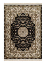 Teheran Medallion Svart - Tvättbar Gångmatta - K/M Carpets | Mattfabriken