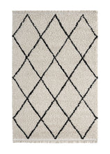 Woolly Shaggy Romb Creme - Ryamatta med fransar - K/M Carpets | Mattfabriken