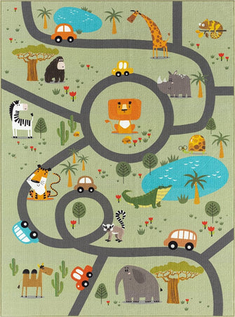 Play Animals Grön - Barnmatta - K/M Carpets | Mattfabriken